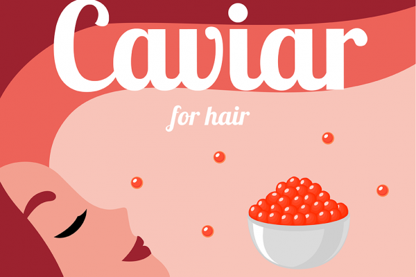 the benefits of caviar for hair graphic